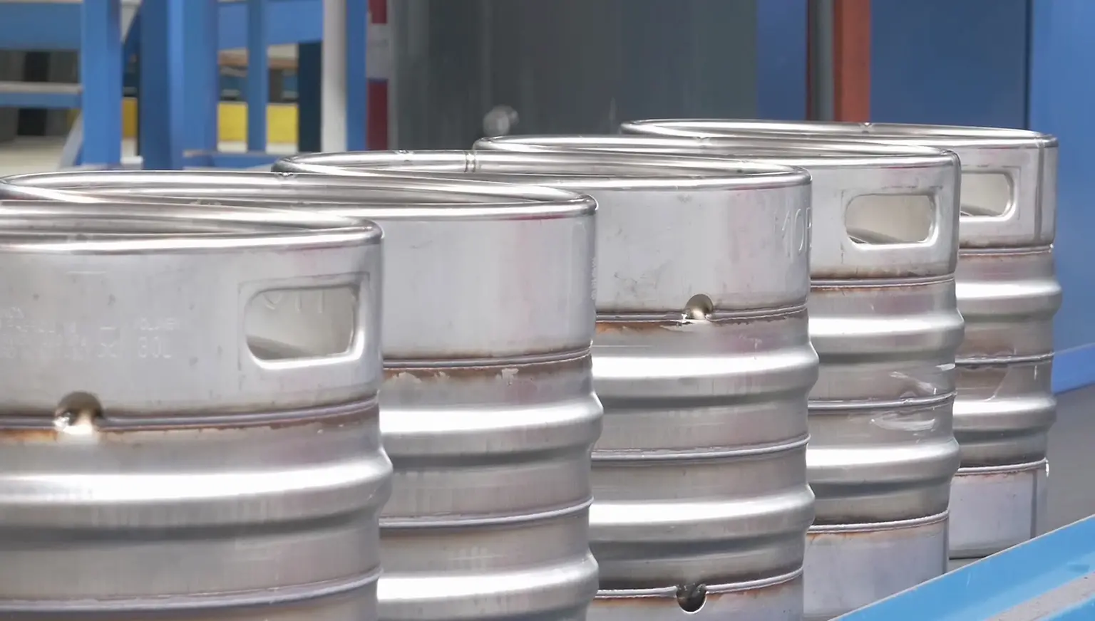 Stainless steel kegs before pickling